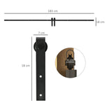 Single Sliding Door Track System Accessories, Carbon Steel, Black