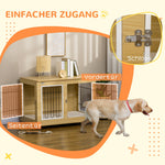 Dog Kennel, Table Top, Double Doors, Cushions, Oak