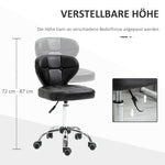 Rolling Stools, Set of 2, Swivel, Height-Adjustable, Dark Grey Faux Leather & Steel