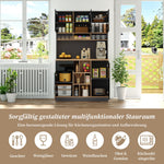 Modern Buffet Sideboard 105x185cm Adjustable Shelves Drawers - Grey/Black