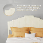 Modern Minimalist Soft Bed with Mattress 140x200cm, Beige
