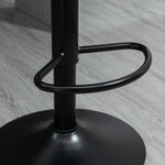 Bar Stools Set of 2, Height-Adjustable Foot Ring, Faux Leather Brown/Steel