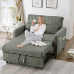 Sofa Bed Two-seater Extendable 3-Position Adjustable Backrest - Cotton-Linen Fabric