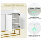 Sideboard, Minimalist 4-Door Handleless Buffet Cabinet, White