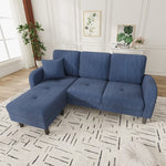 L-shaped Corner Sofa with Chaise Longue, 3-Seater Modular Design, Corduroy Fabric