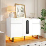 Sideboard 120cm Modern Storage Drawers Doors - White/Black