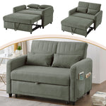 Sofa Bed Two-seater Extendable 3-Position Adjustable Backrest - Cotton-Linen Fabric