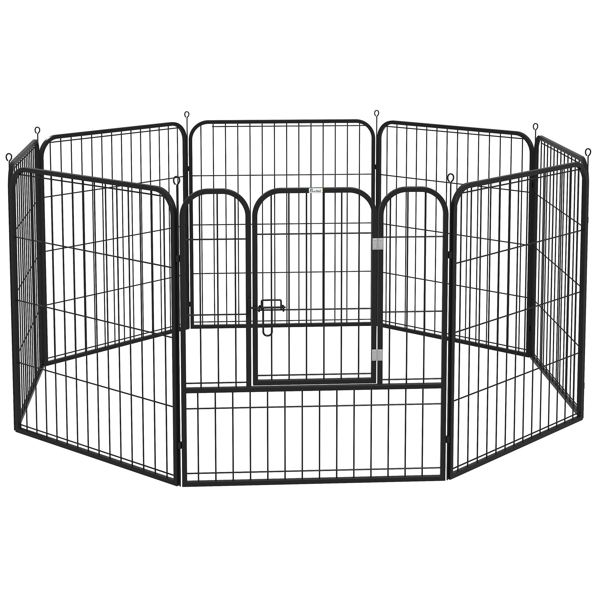 Puppy Run, Outdoor Enclosure, Customizable, Metal Black