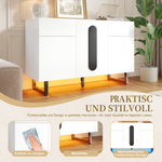Sideboard 120cm Modern Storage Drawers Doors - White/Black
