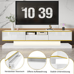 Modern TV Cabinet, 3 Drawers Open Compartment LED Lights 180x38x45cm, High Gloss