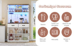 Bar Cabinet Buffet LED Sockets Barn Door 2 Drawers - White