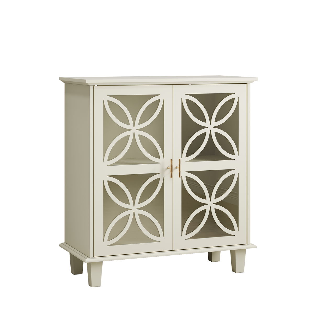 Sideboard with adjustable shelves, two doors, cream