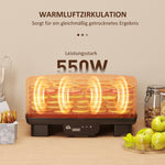 Food Dehydrator, 6 Trays, 550W, 40-70°C, 48-Hour Timer, Black