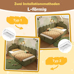 L-Shaped Upholstered Daybed with Hydraulic Storage and Crown-Lattice Design, 90x190cm, Green Velvet