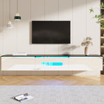 TV Cabinet 180cm LED Lighting Wall-Mountable High-Gloss Black/White