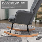 Rocking Chair with Stool, Nursing Chair, Linen Look