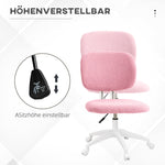Ergonomic Office Chair, Height Adjustable Armless Swivel, Velvet Pink