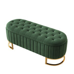 Storage Bench and Footstool with Storage Space, 120 x 40 cm, Green Velvet