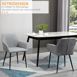 Dining Chairs, Set of 2, Upholstered, Light Grey Linen