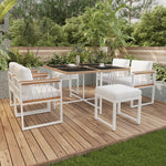 7-Piece Garden Furniture Set 6-Seater Tempered Glass WPC - Outdoor