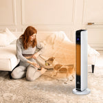 Fan Heater, 2200W Electric with Remote Control, White Black ABS PA