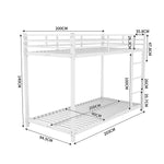 Bunk Bed 90x200cm Classic Iron Frame - White