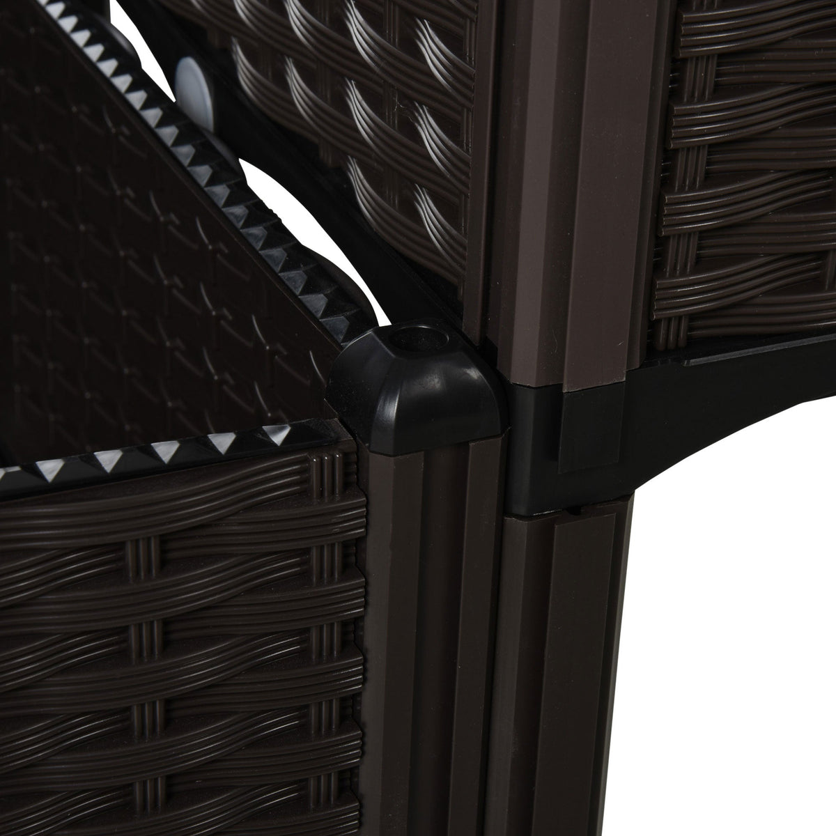 Raised Bed Double Planter, Rattan Look, 80x40x44cm, PP, Brown
