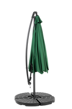 14.8 Ft Double Sided Outdoor Umbrella, Rectangular Large with Crank, Dark Green