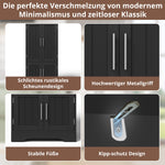 Kitchen Cabinet 4-Door Storage 120x60x40cm LED Sensor Light Black