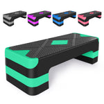 Aerobic Exercise Stepper Adjustable Height 3-Level 27" Platform - Green