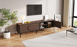 TV Cabinet Lowboard 180cm 2 Cabinets Open Shelves for 80 Inch TV - Dark Walnut