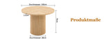 Round Dining Table 100cm MDF Storage 4-6 Seater - Light Wood Look