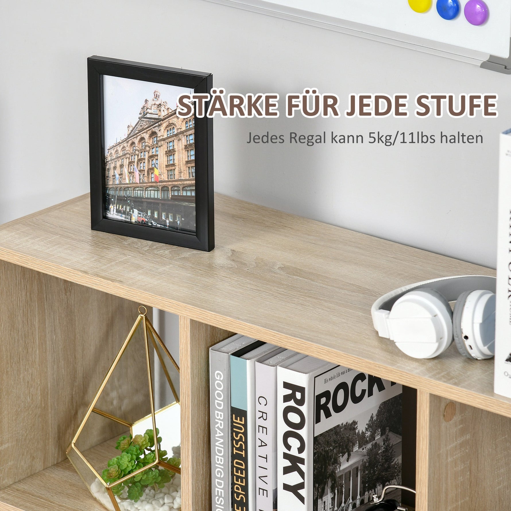 Bookcase 3-Tier Storage Shelf Natural