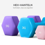 Dumbbell Set with Storage Rack, 6 Piece Weight Set (1kg, 3kg, 5kg) for Fitness Training