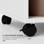 Mobile Wardrobe with Shelf, 4 Swivel Wheels, White