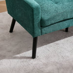 2-Seater Linen Bench with Solid Wood Legs and Button Tufting, Natural Linen Tone