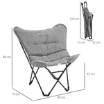 Foldable Camping Chair 120kg Load Capacity, Portable, with Armrests