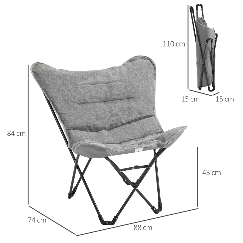 Foldable Camping Chair 120kg Load Capacity, Portable, with Armrests