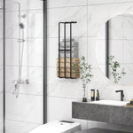 Towel Rail Wall Mounted, 6 Large Towel Holder, Metal