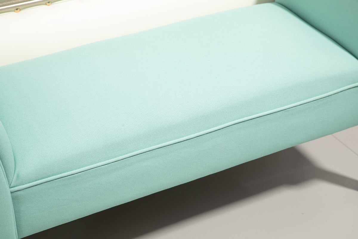 Bed Bench, Upholstered Hallway Seating, 130 kg Load Capacity, Canvas Fabric, Green