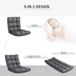 Floor Chair 3-in-1 Foldable 13-Position Grey