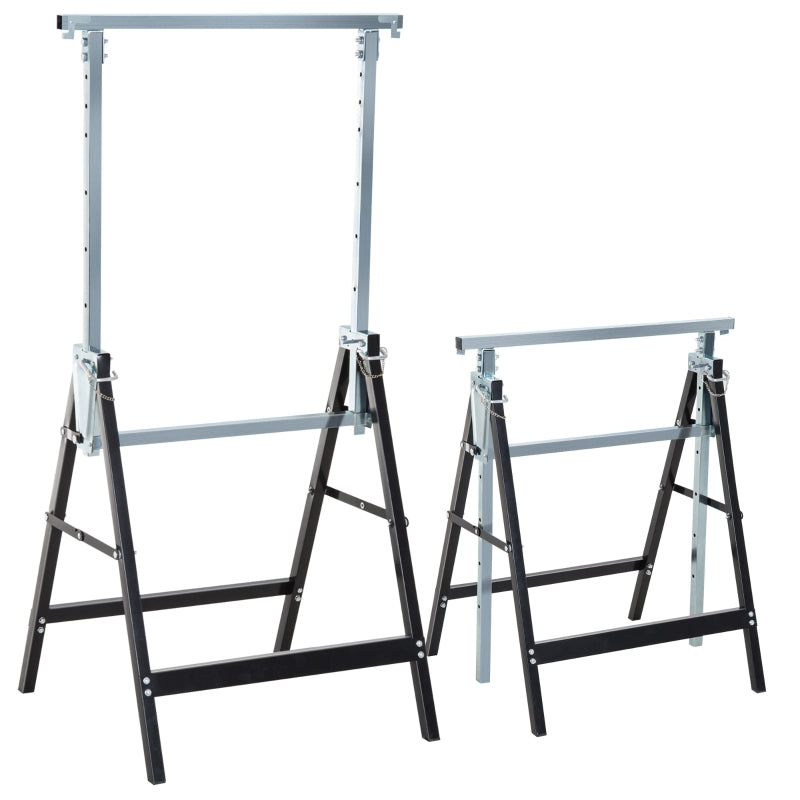 Scaffolding Trestle, Folding Height Adjustable 200 kg, Steel Black