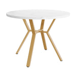 Dining Set 5-Piece Round Marble Table 4 Velvet Chairs - Grey
