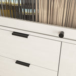 Sideboard with 3 Drawers 1 Glass Door Storage 85x40x120cm - Wooden