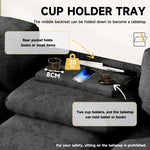 Three-Seater Sofa Multifunctional Folding Table USB Storage - Chenille