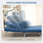 Upholstered Armchair, 2-in-1 Sleeper Guest Bed, Fabric Blue