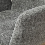 Swivel Lounge Chair, Upholstered with Button Stitching, Dark Grey Wool-Linen