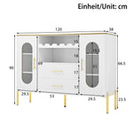 Sideboard, Glass Fronts & Wine Rack, White