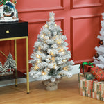 Christmas Tree, LED, Snow Branches, Pine Cones, Flame-Retardant, Concrete Base
