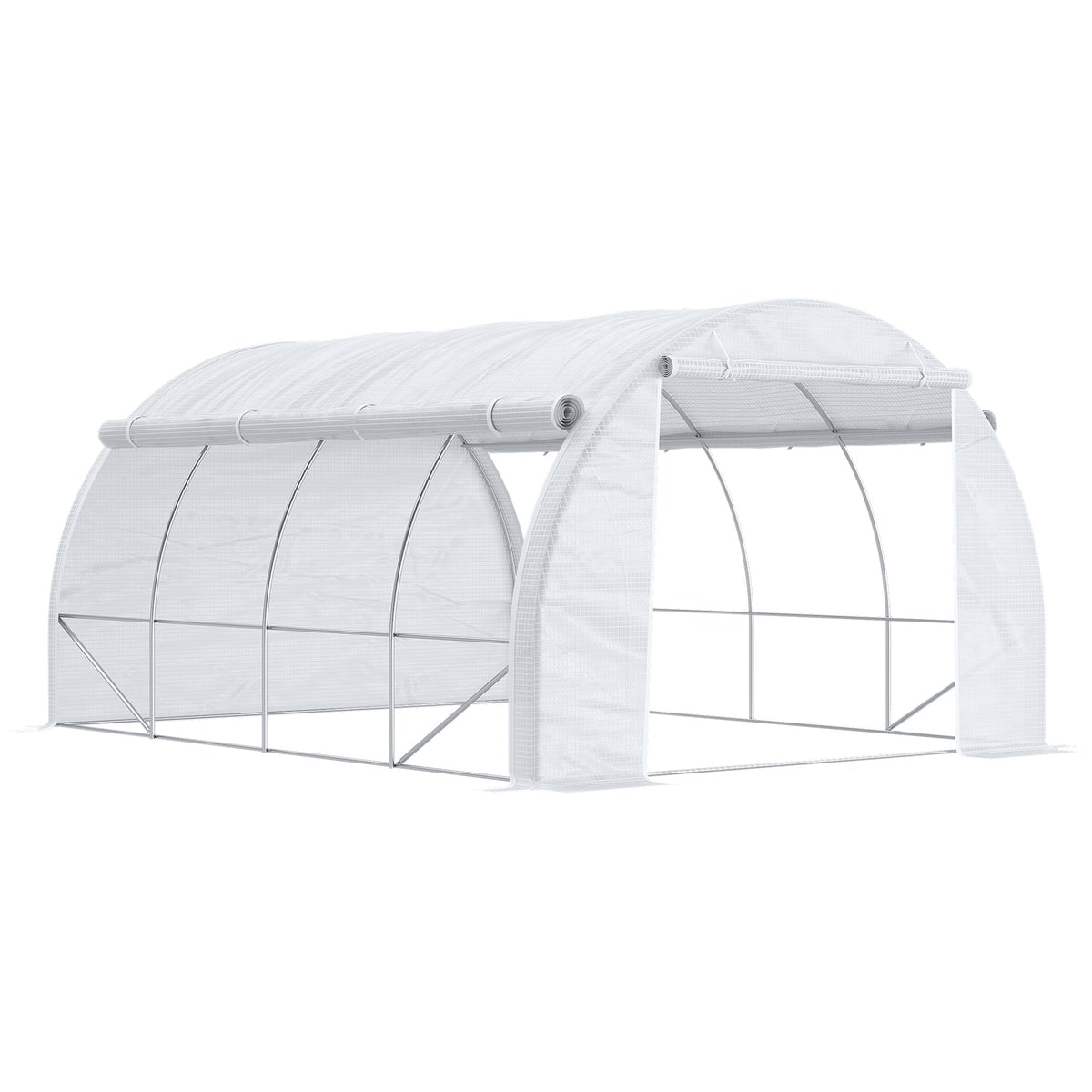 Greenhouse Foil 3.97 x 3.02 x 2m UV Protection Windproof Steel White